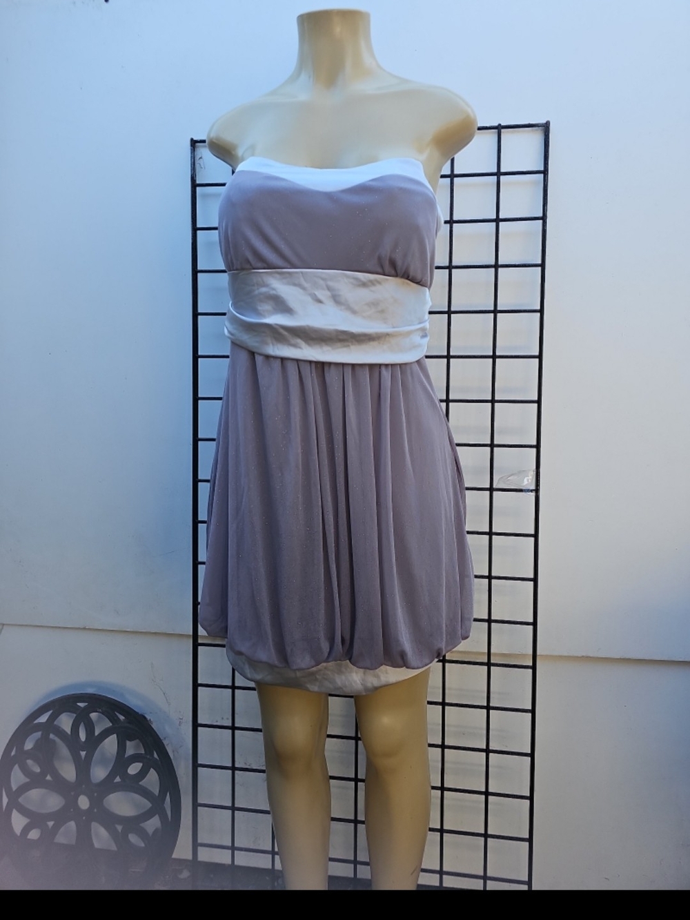 Mystic Strapless Lavender Dress with Ivory Waistband